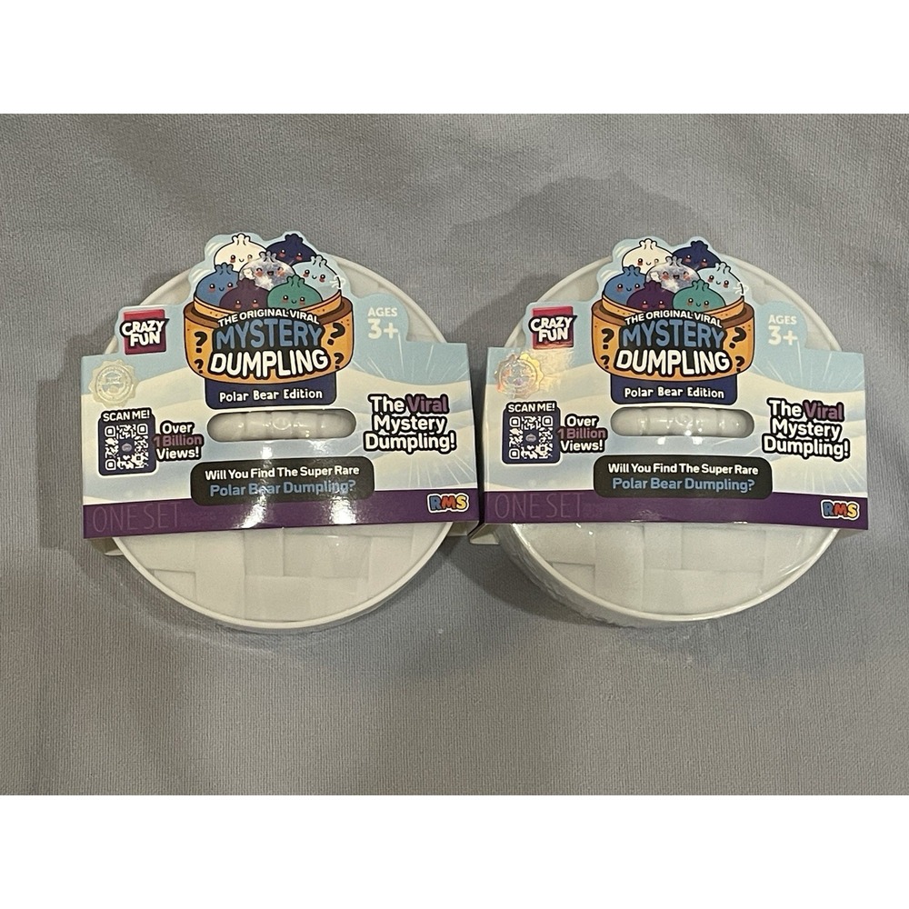 NEW Set of 2 - Mystery Bun Squishy Dumpling Fidget Fun - Polar Bear Edition